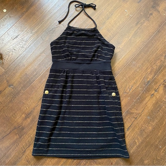 Juicy Couture Dresses & Skirts - Vintage Juicy Couture Signature Terry Bandeau Black Gold Romper Cover Up Dress